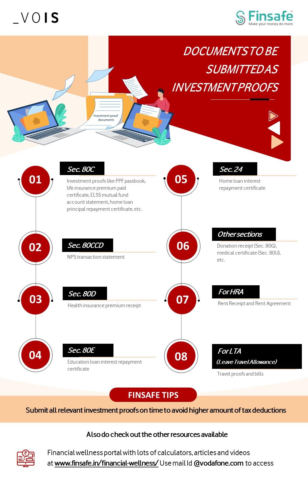 Week 1- Documents to be submitted as investment proofs- vois