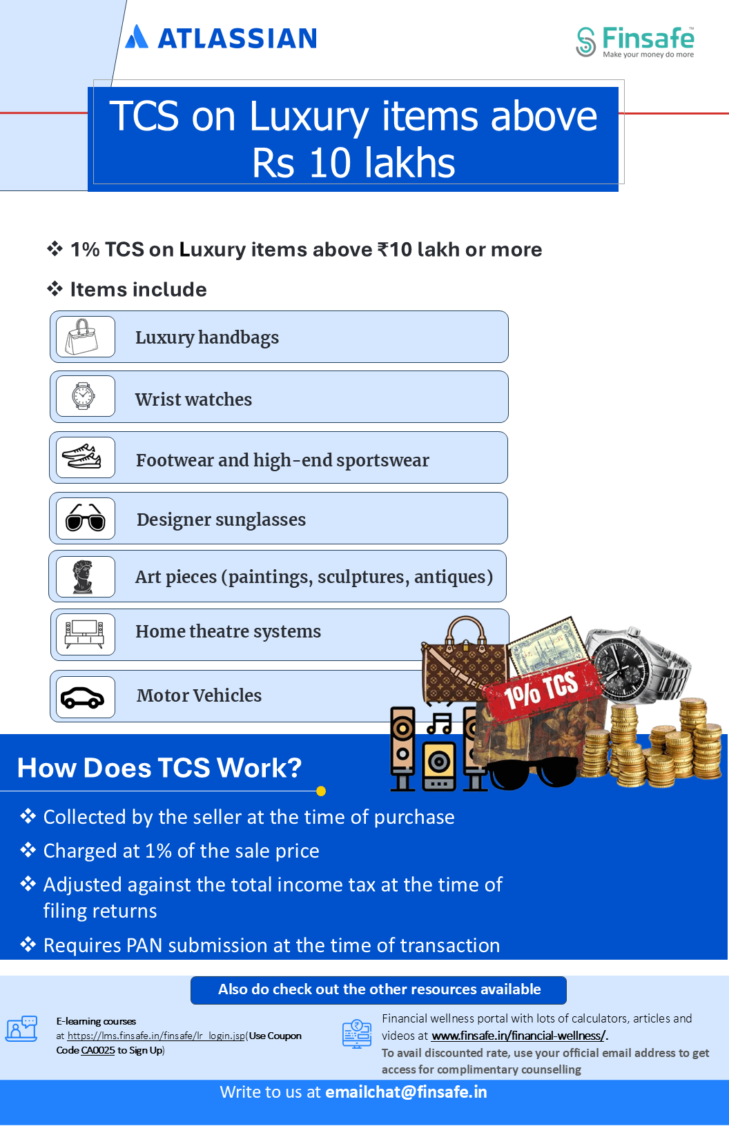 Tip 1- TCS on Luxury items above Rs 10 lakhs