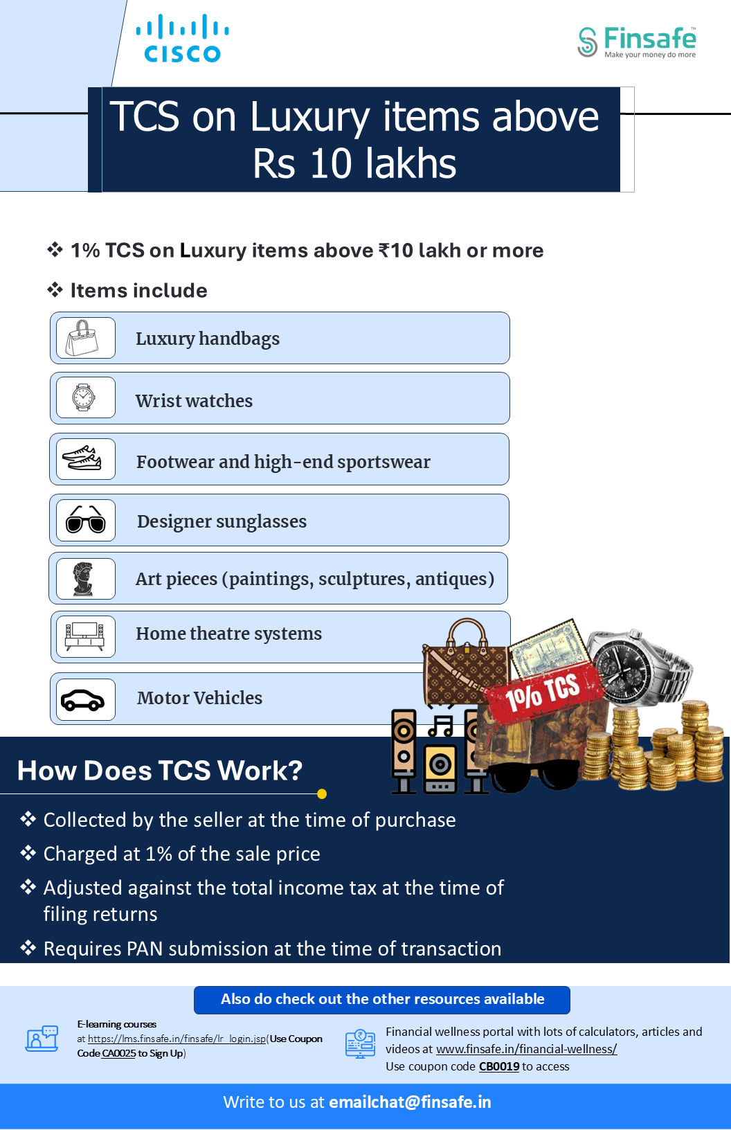 Tip 1- TCS on Luxury items above Rs 10 lakhs