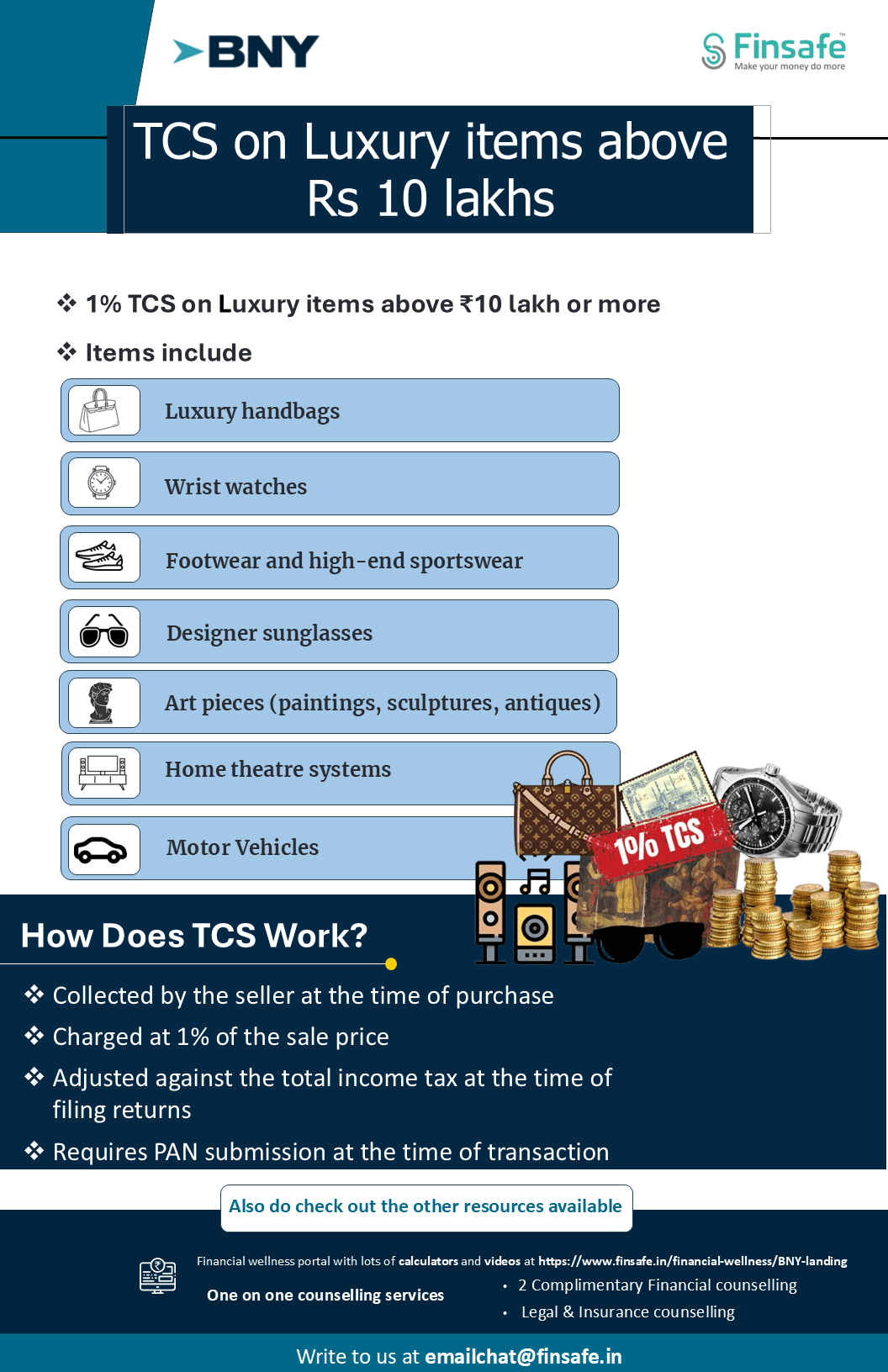 Tip 1- TCS on Luxury items above Rs 10 lakhs