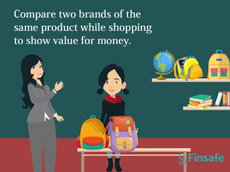 Compare two brands of the same product while shopping to show value for money