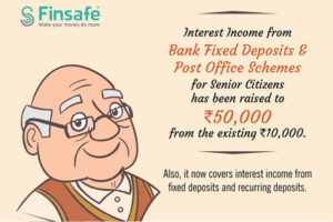 Interest income from bank FDs and post office schemes raised to Rs 50,000 for senior citizens - budget 2018